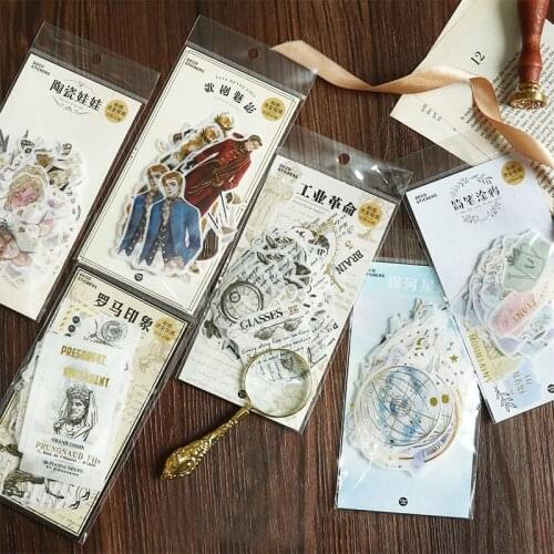 40Pcs/lot Vintage opera Cosmic stars paper sticker decoration stickers DIY for craft diary scrapbooking planner label sticker