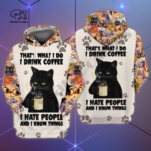 PLstar Cosmos 3Dprinted Newfashion Black Cat Animal Pet Art Streetwear Unique Funny Awsome Casual Hoodie/Sweatshirt/Zip Style-4