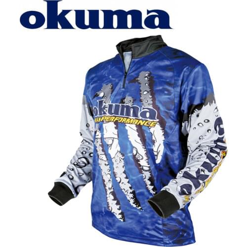 OKUMA Fishing Clothes Long Short sleeve Fishing Shirt Fishing Jerseys Breathable Sweat-absorbing Sunscreen Outdoor Sport