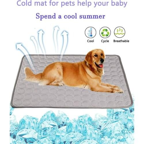 Dog Cooling Mat Washable Summer Cooling House Used Pad Mat Dogs Cat Breathable Pet Dog Bed Dogs Car Seat Cover Small Dog