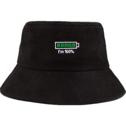 Creative Embroidery Cotton Bucket Hat Fisherman Hat Outdoor Travel Hat Sun Cap Hats for Men and Women 32