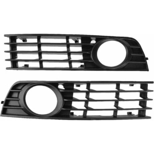 Fog Lamp Grille Anti-collision Tough ABS L/R Front Bumper Fog Light Grille 8E0807681 8E0807682 for Audi A4 B6 2001-2005