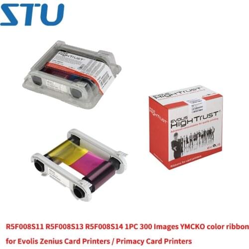 R5F008S11 R5F008S13 R5F008S14 10PCS 300 Images YMCKO color ribbon for Evolis Zenius Card Printers / Primacy Card Printers
