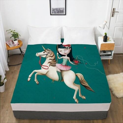 Cartoon Childrens Elastic fitted sheet bed sheet With An Elastic Band 160x200 Mattress Cover Bed cover for kids baby riding