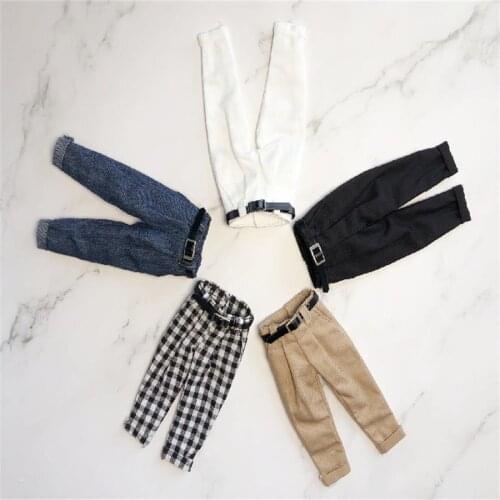 New 1pcs Fashion Dolls’ Pants Casual Black/white Grid Long Pants for blyth Azone s, OB24,OB22 1/6 Dolls Accessories
