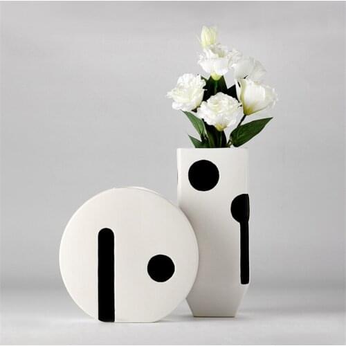 Morden Ceramic Vase Vintage Nordic Style Living Room Flowerpot Home Decoration Accessories Creative Furnishing Articles