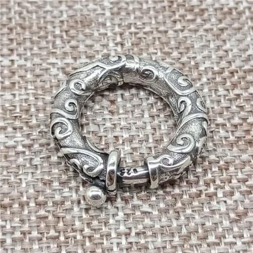 925 Sterling Silver Oxidized Spiral Spring Ring Clasp for Bracelet Necklace