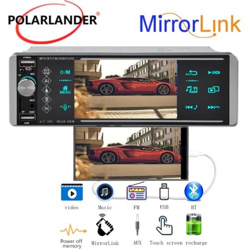 1 Din 4 Inch Car Radio FM MP5 SD Sapacitive Screen Android AUX 2USB Wince Bluetooth HD Smart Voice Colorful Lights Mirrorlink EQ