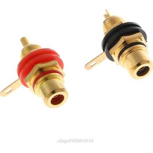 1 Pair RCA Female Socket Connector Chassis Panel Mount Adapter Terminal Plug A08 21 Dropshipping