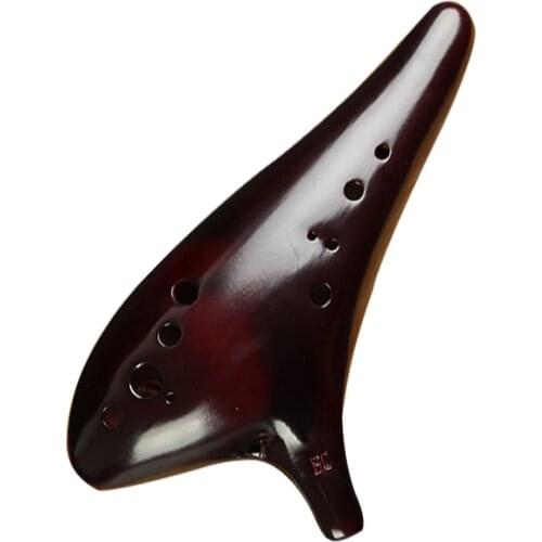 12-Hole Smoked Soldering Grain Ocarina Bass C Tone Ocarina Beginner Teaching Ocarina 12-Hole Sound Quality Ocarina with Bag