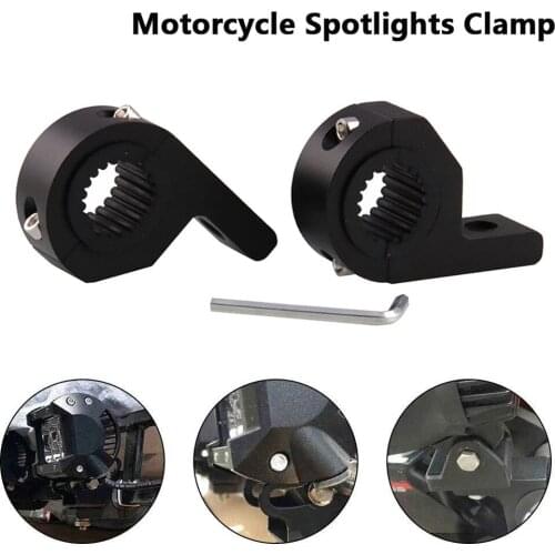 2 x Universal Headlight Holder Bull Bar Mount Bracket Fog Driving Light Spotlight Clamp Bracket for Car Motorcycle Crash Guard