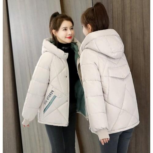 2021 Winter women Parkas cotton warm padded jackets coat Female solid styled outwear snow parkas