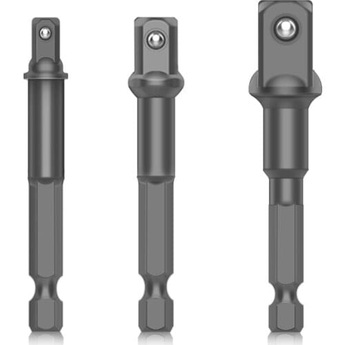 3pcs Socket Bit Adapter Set Drill Power Extension Bar 1/2" 1/4" 3/8" tools set Hex Shank Impact Driver socket set Drill Bits