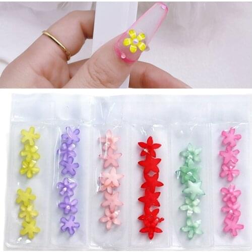 36 pcs 3D Flowers - Resin 3D Nail Flower - 6 Shapes/Colors 36pcs Cute Resin Flower DIY Nail Art Supply Set 5pcs 3D Flowers,I9(1)