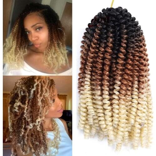 8 Inch30pc Spring Twist Hair For Butterfly Faux Locks Short Crochet Braids Hair Synthetic Fluffy Hair Extension For Black Women