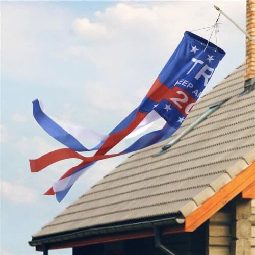 American President Election Flag Donald Trump Keep America Great Windsock Hanging Banner for Outdoors Garden Courtyard