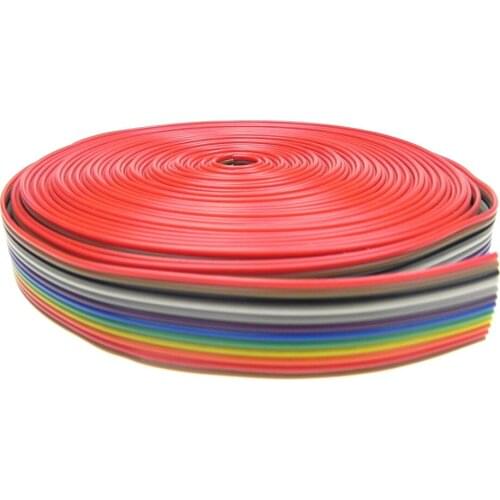 AWG28 1.0MM Pitch 12 Way Wire Conductor Rainbow Color IDC Flat Ribbon Cable For 2.0mm FC Connector