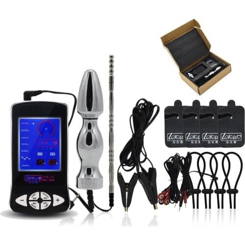 BDSM Bondage Electric Shock Anal Plug Penis Cock Rings Massage Pad Nipple Clamps Medical Themed Toys For Men Electro Stimulate