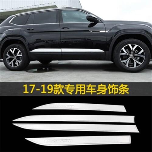 High quality Stainless Steel body side moldings side door decoration for 2017-2019 Volkswagen Teramont/Atlas Car Styling
