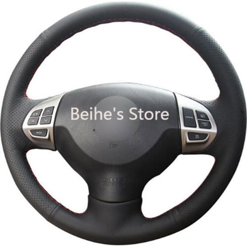 DIY Free Customized PU Steering Wheel Stitch on Wrap Cover For Lancer EX