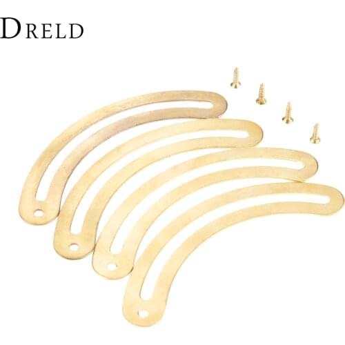 DRELD 4Pcs Gold Curved Wooden Wine Box Cases Large Recurved Hinge Drawer Decorative Hinges for Jewelry Boxes Furniture Fittings