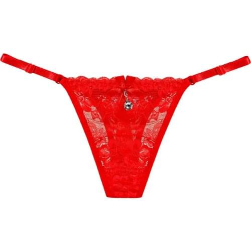 Ladies sexy underwear girls seamless new thong embroidery thin gauze transparent cotton bottom crotch passion temptation