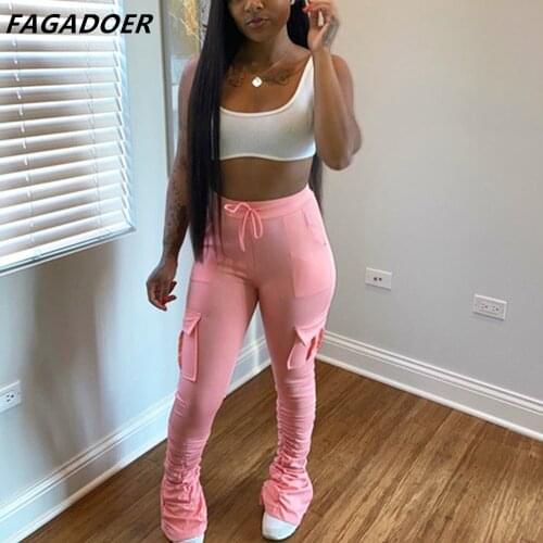 Женские брюки с высокой талией FAGADOER China At AliExpress