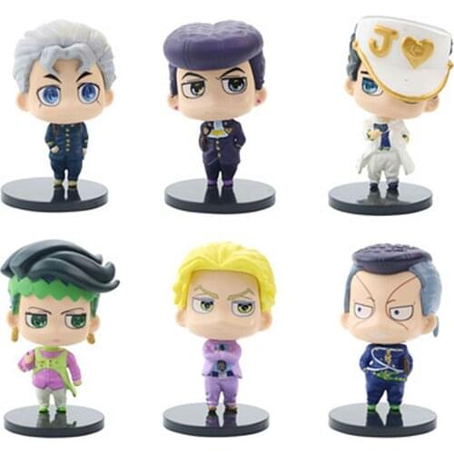 7cm jojo bizarre adventure figure Diamond Kujo Jotaro Higashikata Josuke Rohan Action Figure japan pvc anime figurine 6pcs/set
