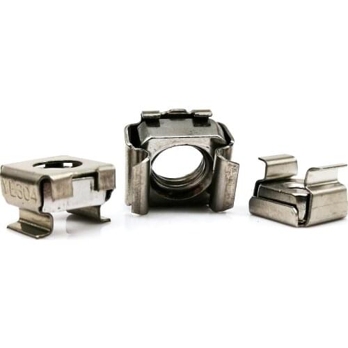 1/2/5/10pcs M4 M5 M6 M8 M10 M12 A2-70 304 Stainless Steel Square Clip Floating Cage Nut for Server Cabinet Shelf Rack Mount
