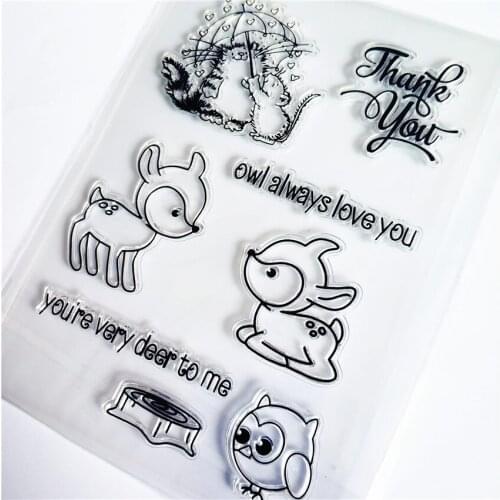Hot selling deer transparent clear stamp / silicone seal roller stamp DIY scrapbook album / card production