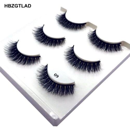 HBZGTLAD 3 pairs natural false eyelashes fake lashes long makeup 3d mink lashes eyelash extension mink eyelashes for beauty 09