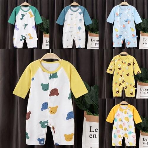 Newborn Baby Clothing Summer Infant Toddler Girls Romper Short Sleeve Cotton Baby Boys Jumpsuit 0-2yrs Kids Baby Onesies Costume
