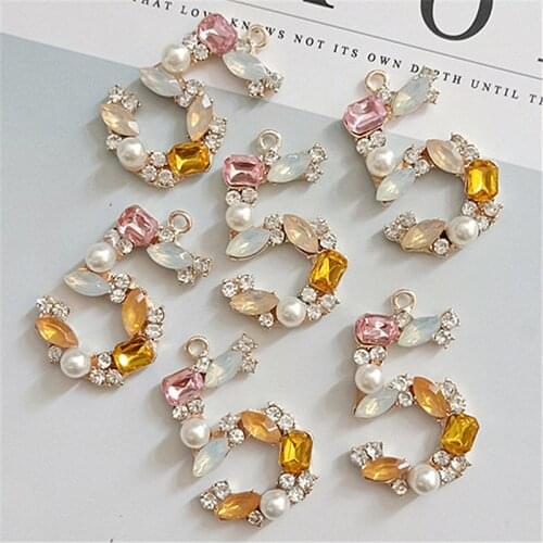 10pcs/lot Alloy Creative Rhinestone Pendant Buttons Sweater Chain Ornaments Jewelry Earrings Choker Hair DIY Jewelry Accessories