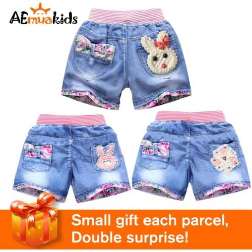 Summer Kids Girls Jeans Denim Shorts Fashion Cute Shorts Floral Lace Childrens Pants Girls Denim Shorts Teen Costume