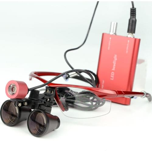 3.5X Binoculars Dentist Loupes Surgeon Surgical Helping Hand Magnifier Medical Operation Loupe with LED Lamp Magnifying Glasses