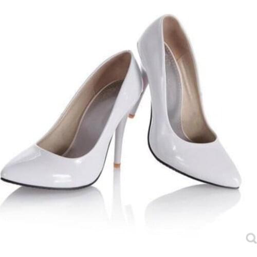 Women Nice Western Cheap Fashion (4 -12) Patent Leather Plain Thin High Heels Single Shoes Office Dress Lady Pumps Summer Style