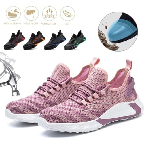 New Indestructible Safety Shoes Women Steel Toe Shoes Work Sneakers Men Puncture Proof Work Shoes Lightweight Work Safety Boots