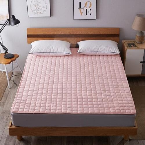 Solid color Quilted Mattress Covers Protector Pad Sanding Protective Cover Elastic Bandage Quilting Washable Collapsible #a