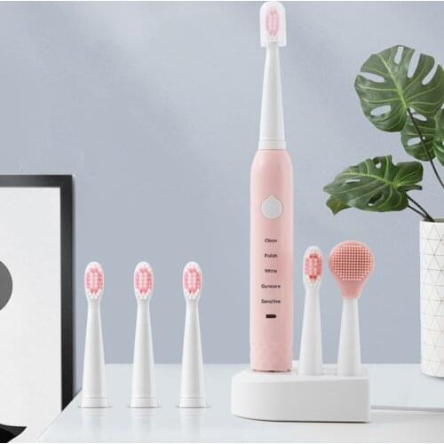 Onsale FE Powerful Electric Toothbrush USB Rechargeable Tooth Brush Adult Electronic Washable Whitening Teeth Brush Ultraviolet