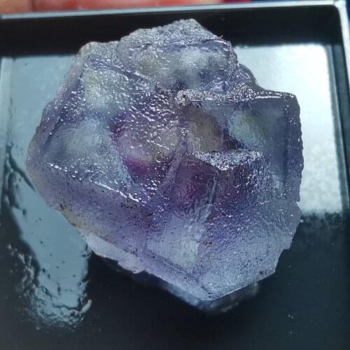 Natural rare purple fluorite cluster mineral specimen healing energy CRYSTAL QUARTZ GEM home decoration collection (send box)