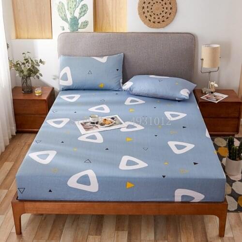Geometric Triangle Cotton Bed Sheet Cartoon Childrens Fitted Sheets Twin Single Queen Full Twin Size Bed Sheet