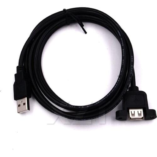 AT USB 2.0 Extension Cable adapter cord for computer 0.3M 5M 1m 1.5m Male to Female with Panel Mount Screw hole lock connector
