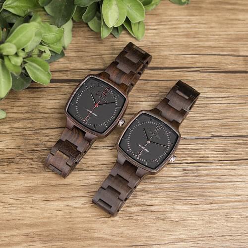 DODO DEER Women Quartz Watches for Man Unisex Lovers Fashion Ladies Wristwatch Male With Ebony Wood in Gift Box Wholesale