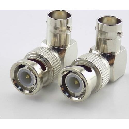 1 Pc L-shaped BNC Male Connector Adapter Right Angle to BNC Female Jacks Adapter for CCTV Security Video Surveillance System