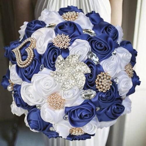 1PCs /lot Royal and white wedding ball flowers With Diamond For Wedding Party