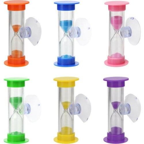 2/3 Minutes Mini Hourglass Children Sand Teeth Brushing Timer With Suction Cup Lead-free Home Decoration Craft Gift Hourglass