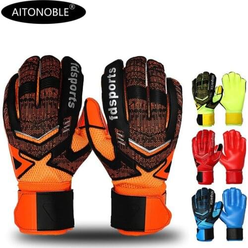 2021 Aitonoble New Design Professional Soccer Goalkeeper Glvoes Latex Finger Protection Children Students Adults Football Gloves