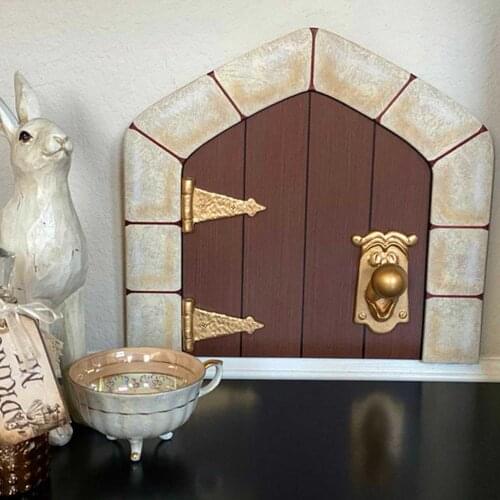 3D Wooden Gnome Door Fairy Door Mouse Door Wooden Elf Door Playhouse Decoration Door for Elf Door Home Decoration amicably