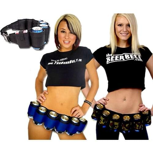 6-Pack Beer Belt Outdoor Camping Beer Waistband Picnic Bag Tableware Accessories