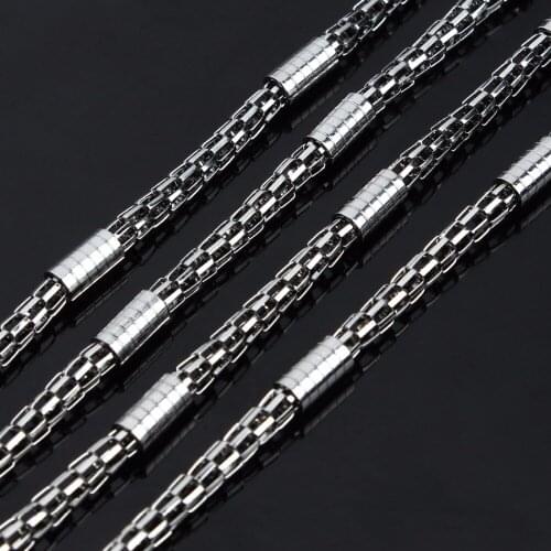 LOULEUR 2 Meter/lot Stainless Steel Link Chain for Men Chunky Statement Necklace With Tube for Pendant Necklace Jewelry Making